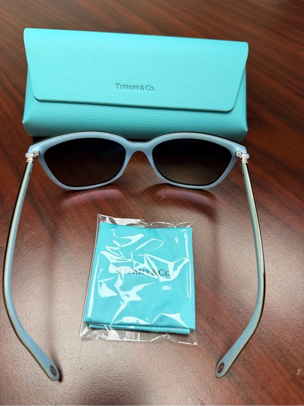 Tiffany & Co. Tortoiseshell Sunglasses with Tiffany Blue Case